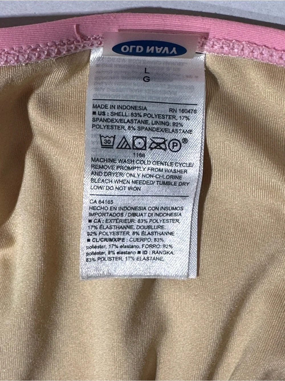 Old Navy Pink Gingham Peplum-Hem Tie-Shoulder Swim Set for Girls Size Large